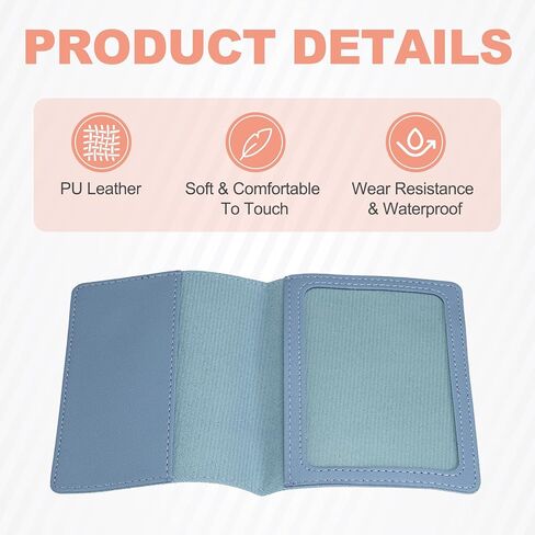 HARFINGTON Car Registration and Insurance Holder 5.51" x 4.13" PU Leather Vehicle Glove Box Organizer Storage Accessories Men Women Car ID Holder for License ID Card Bank Card, Blue in Saudi Arabia
