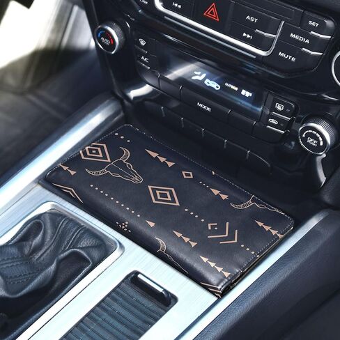 Car Registration and Insurance Card Holder, Western Boho Black Glove Box Organizer Card Document Wallet in Saudi Arabia