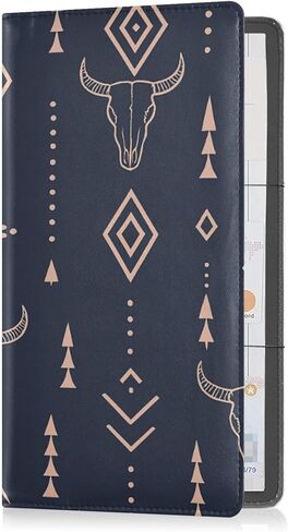 Car Registration and Insurance Card Holder, Western Boho Black Glove Box Organizer Card Document Wallet in Saudi Arabia