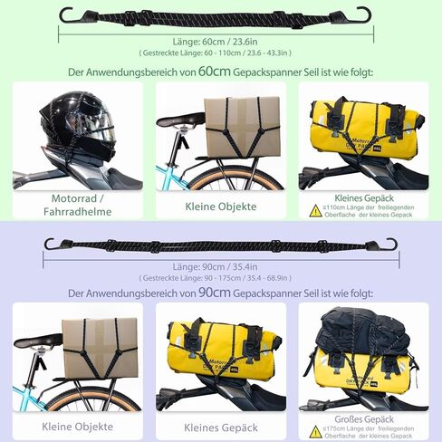Motorcycle Luggage Straps, Bike Rack Bungee Cords with Hooks, Elastic Bundy Cord (2, Reflective Effect, 60cm) in Saudi Arabia