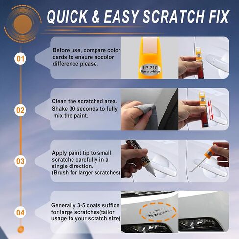 طلاء أسود للسيارات، طقم إصلاح خدوش طلاء السيارة 2 في 1، قلم إزالة خدوش السيارة يدوم طويلاً - لون دقيق، سريع الجفاف، آمن وسهل الاستخدام، مقاوم للطقس يناسب جميع موديلات السيارات قطعتان in Kuwait