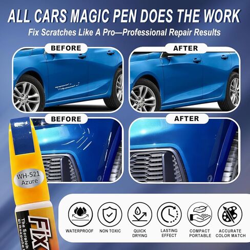 طلاء أسود للسيارات، طقم إصلاح خدوش طلاء السيارة 2 في 1، قلم إزالة خدوش السيارة يدوم طويلاً - لون دقيق، سريع الجفاف، آمن وسهل الاستخدام، مقاوم للطقس يناسب جميع موديلات السيارات قطعتان in Kuwait
