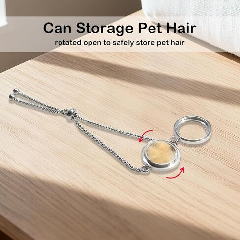 【NEW】 Pet Loss Sympathy Gift Can Hold Pet Hair, Adjustable Pet Memorial Bracelet, Pet Loss Gifts for Dogs Cats, Memorial Bottle for Pet Hair for Men Women Who Lost Pets-Brass Gold in Saudi Arabia