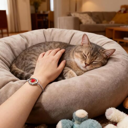 【NEW】 Pet Loss Sympathy Gift Can Hold Pet Hair, Adjustable Pet Memorial Bracelet, Pet Loss Gifts for Dogs Cats, Memorial Bottle for Pet Hair for Men Women Who Lost Pets-Brass Gold in Saudi Arabia