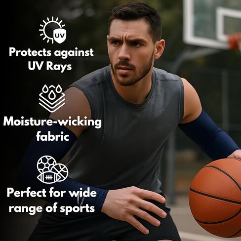 CompressionZ Compression Arm Sleeves for Men & Women UV Protection (Navy, XL) in Kuwait