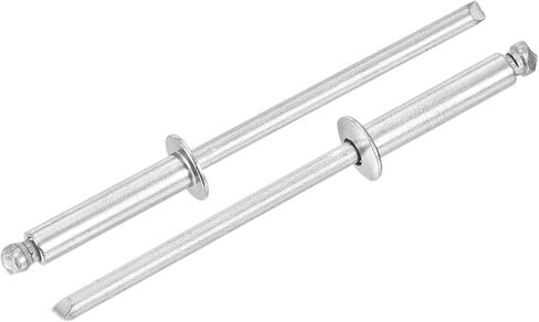uxcell 250 قطعة 1/8" x 1/2" 304 مسامير عمياء من الفولاذ المقاوم للصدأ على شكل قبة، مسامير عمياء من النوع المفتوح للاستخدام بنفسك، الصفائح المعدنية، إصلاح السيارات، الأثاث، القوارب، وأعمال مجاري الهواء (فضي) in Kuwait