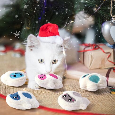 MALLMALL6 Catnip Toys for Cat - 5Pcs Dino Nuggets Cat Toys, Dinosaur Chicken Nugget Catmint Interactive Gift for Indoor Cats, Plush Golden Cat Supplies, Chew Cat Toy Set, Cute Pet Gifts for Cat Lover in Kuwait