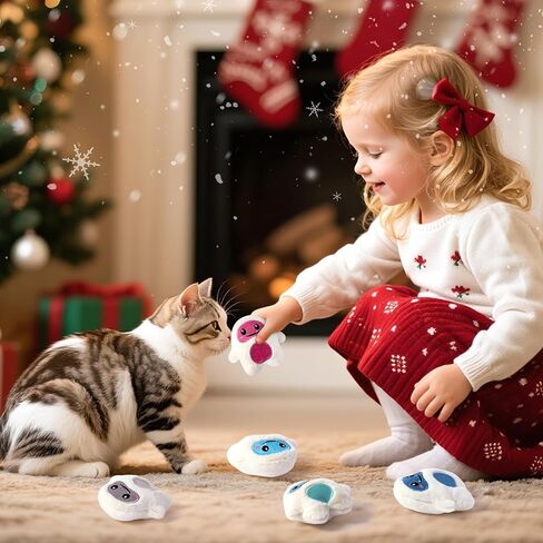 MALLMALL6 Catnip Toys for Cat - 5Pcs Dino Nuggets Cat Toys, Dinosaur Chicken Nugget Catmint Interactive Gift for Indoor Cats, Plush Golden Cat Supplies, Chew Cat Toy Set, Cute Pet Gifts for Cat Lover in Kuwait