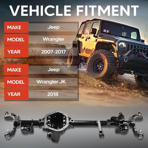 68017174AC Front Axle Housing Assembly Fit for Jeep Wrangler 2007-2017, Jeep Wrangler JK 2018, Fit for Dana 44 only, Replace OE 68017174AC, 68017174AA, 68017174AD in Saudi Arabia