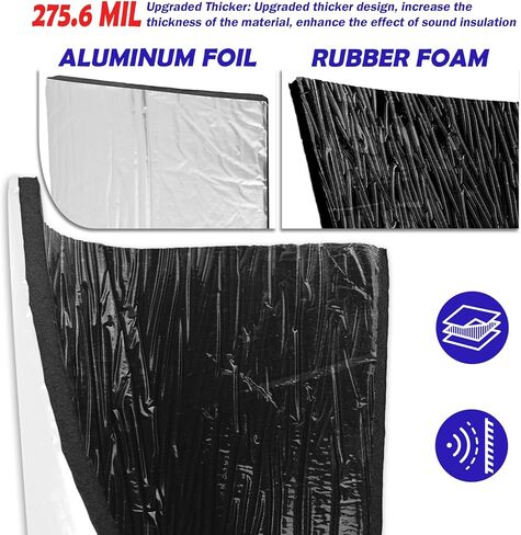10PCS 275.6 mil Car Sound Deadening Mat,Thickened Mat Sound Deading Material for Cars Mats Size 4.84 Sqft for Soundproofing & Reducing Heat,Upgraded Car Sounds Deadening Material Mats in Saudi Arabia