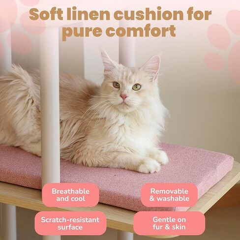 شجرة قطط كبيرة حديثة، بطول 62 بوصة مع منصات مقاس XL 25.6 بوصة، وبنية ثقيلة بوزن 60 رطلًا - إعادة تعريف أثاث القطط مع الثبات والمساحة والأناقة للقطط الكبيرة (رمادي) in Kuwait