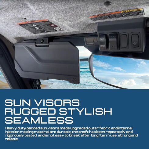 أقنعة الشمس لـ Polaris Ranger XP 1000 SP 570 Crew EPS 2018-2025، 2890288 ملحق حاجب مضاد للوهج UTV Sun Shield Blockers مع زاوية قابلة للتعديل ومفك براغي، أقنعة حماية من الشمس مبطنة شديدة التحمل in Kuwait