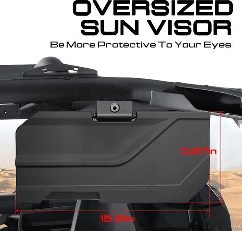 أقنعة الشمس لـ Polaris Ranger XP 1000 SP 570 Crew EPS 2018-2025، 2890288 ملحق حاجب مضاد للوهج UTV Sun Shield Blockers مع زاوية قابلة للتعديل ومفك براغي، أقنعة حماية من الشمس مبطنة شديدة التحمل in Kuwait