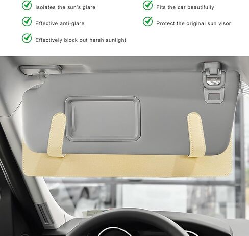 موسع حاجب الشمس للسيارة، ملحق حاجب الشمس المضاد للوهج للسيارة للقيادة الآمنة، مشبك قابل للتعديل لموسع ظلة الشمس التلقائي للسائق وجانب الراكب (رمادي) in Kuwait