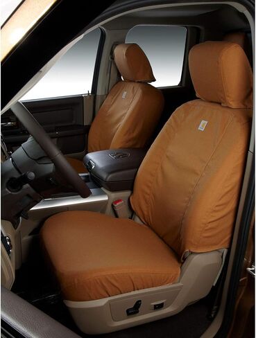 Covercraft Carhartt SeatSaver Second Row Custom Fit Seat Cover for Select Ford F-150 Models - Duck Weave (Brown) in Saudi Arabia