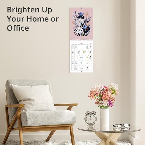 2026 Calendar, Monthly Small Wall Calendar 2026 from January to December 2026，12-Month A4 Size 8.3" x 11.7", Spiral Hanging with Twin-Wire Binding, Perfect for Home or Office, Illustrated Floral in Saudi Arabia