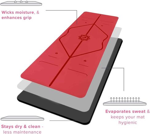 سجادة يوجا خاصة من Liforme - تتضمن حقيبة يوجا مجانية - نظام محاذاة حاصل على براءة اختراع، قبضة تشبه المحارب، غير قابلة للانزلاق، صديقة للبيئة، مقاومة للعرق، طويلة، واسعة، بساط سميك 4.2 مم لتوفير الراحة in Kuwait