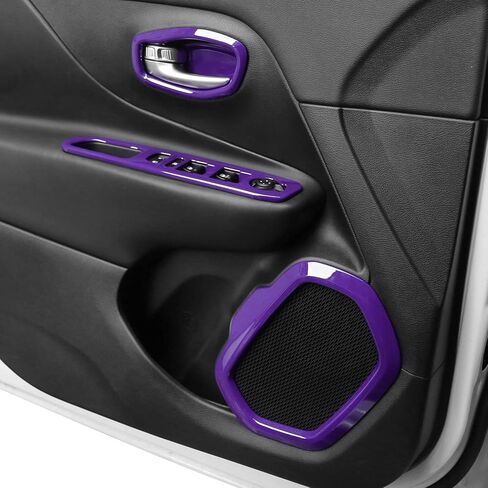 CheroCar 31 PCS Full Set Interior Decoration Trim Kit Steering Button Cover Door Handle Cover Air Outlet Cover Cup Holder Gear Cover Trim Door Speaker Cover for Jeep Renegade 2016-2018,Orange… in Kuwait