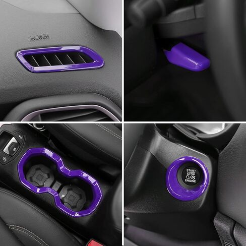 CheroCar 31 PCS Full Set Interior Decoration Trim Kit Steering Button Cover Door Handle Cover Air Outlet Cover Cup Holder Gear Cover Trim Door Speaker Cover for Jeep Renegade 2016-2018,Orange… in Kuwait