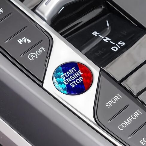ملصق لاصق لزر بدء السيارة من BETTERHUMZ لسيارة BMW G42 225i M240i G22 425i 430i G26 G20 G21 G28 G01 G45 G05 Z4 G29 2 3 4 I4 I3 Series X3 X5 ملحقات داخلية للتحكم في ألياف الكربون (أسود-M) in Kuwait