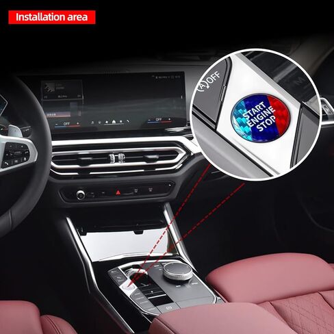 ملصق لاصق لزر بدء السيارة من BETTERHUMZ لسيارة BMW G42 225i M240i G22 425i 430i G26 G20 G21 G28 G01 G45 G05 Z4 G29 2 3 4 I4 I3 Series X3 X5 ملحقات داخلية للتحكم في ألياف الكربون (أسود-M) in Kuwait