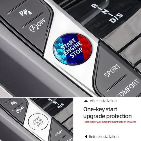 ملصق لاصق لزر بدء السيارة من BETTERHUMZ لسيارة BMW G42 225i M240i G22 425i 430i G26 G20 G21 G28 G01 G45 G05 Z4 G29 2 3 4 I4 I3 Series X3 X5 ملحقات داخلية للتحكم في ألياف الكربون (أسود-M) in Kuwait