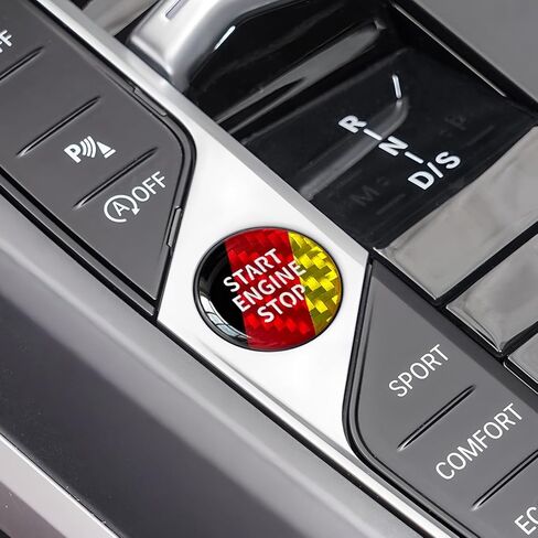 ملصق لاصق لزر بدء السيارة من BETTERHUMZ لسيارة BMW G42 225i M240i G22 425i 430i G26 G20 G21 G28 G01 G45 G05 Z4 G29 2 3 4 I4 I3 Series X3 X5 ملحقات داخلية للتحكم في ألياف الكربون (أسود-M) in Kuwait