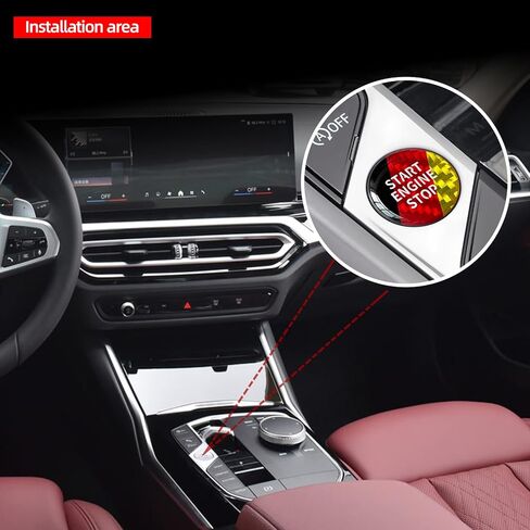 ملصق لاصق لزر بدء السيارة من BETTERHUMZ لسيارة BMW G42 225i M240i G22 425i 430i G26 G20 G21 G28 G01 G45 G05 Z4 G29 2 3 4 I4 I3 Series X3 X5 ملحقات داخلية للتحكم في ألياف الكربون (أسود-M) in Kuwait