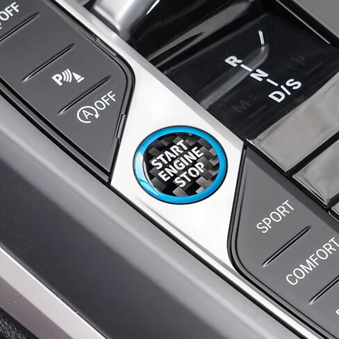 ملصق لاصق لزر بدء السيارة من BETTERHUMZ لسيارة BMW G42 225i M240i G22 425i 430i G26 G20 G21 G28 G01 G45 G05 Z4 G29 2 3 4 I4 I3 Series X3 X5 ملحقات داخلية للتحكم في ألياف الكربون (أسود-M) in Kuwait