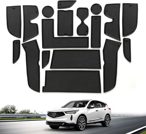 18 قطعة بطانة وحدة التحكم المركزية لـ Acura RDX 2022-2026 حصير فتحة الباب لحامل الأكواب 2025 RDX إدراج الملحقات الداخلية (أحمر) in Kuwait