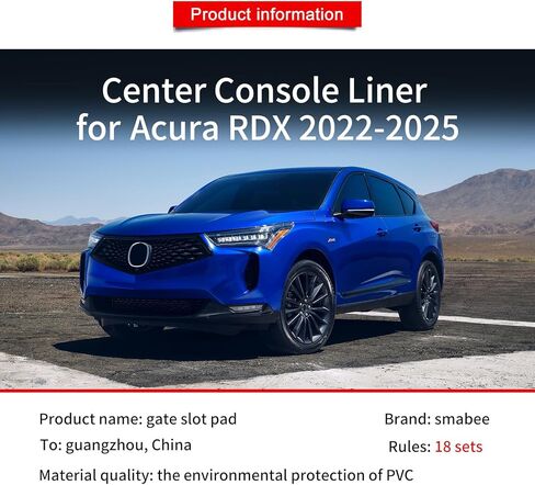 18 قطعة بطانة وحدة التحكم المركزية لـ Acura RDX 2022-2026 حصير فتحة الباب لحامل الأكواب 2025 RDX إدراج الملحقات الداخلية (أحمر) in Kuwait