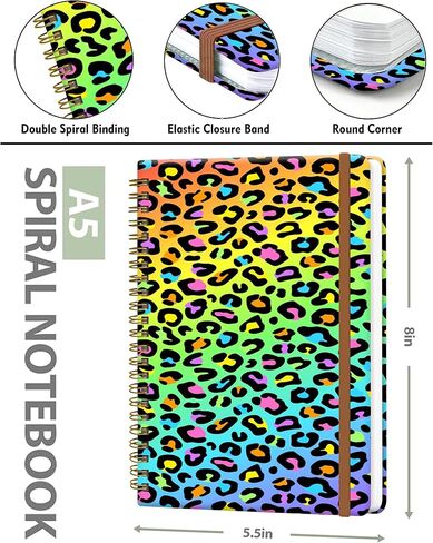 WLPFSAHF Spiral Journal Notebook for Women, Hardcover A5 College Ruled Notebook, 60 Sheet, Thick Paper, Cute Lined Journal for School, Office & Work, 6 x 8.4 in(Colorful Hens) in Kuwait