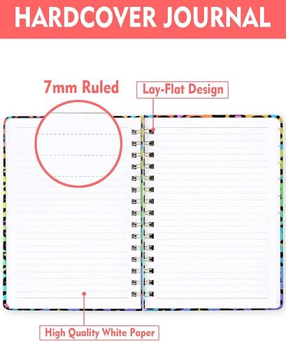 WLPFSAHF Spiral Journal Notebook for Women, Hardcover A5 College Ruled Notebook, 60 Sheet, Thick Paper, Cute Lined Journal for School, Office & Work, 6 x 8.4 in(Colorful Hens) in Kuwait