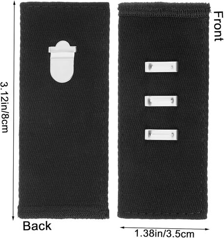 Bremorou 4pcs Black Hook Waist Band Extenders Pants Waist Extenders with Metal Hook Adjustable Pants Button Extender for Men & Women, Jeans, Skirts, Trousers, Belt Extender, Pant Waists Tightener in Saudi Arabia