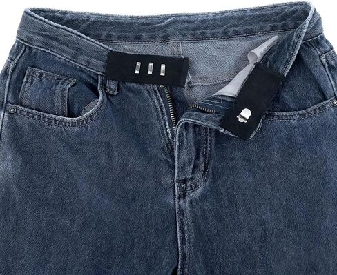 Bremorou 4pcs Black Hook Waist Band Extenders Pants Waist Extenders with Metal Hook Adjustable Pants Button Extender for Men & Women, Jeans, Skirts, Trousers, Belt Extender, Pant Waists Tightener in Saudi Arabia