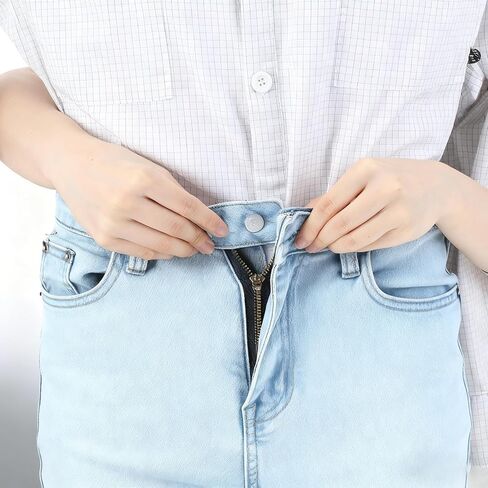 Bremorou 4pcs Black Hook Waist Band Extenders Pants Waist Extenders with Metal Hook Adjustable Pants Button Extender for Men & Women, Jeans, Skirts, Trousers, Belt Extender, Pant Waists Tightener in Saudi Arabia