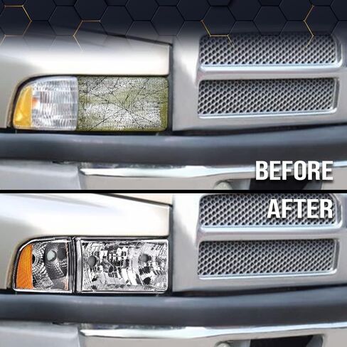 PIT66 Clear Housing headlight Cover Compatible With DODGE RAM 1500 1994-2001/Compatible With DODGE RAM 2500 3500 1994-2002 55076749AD, 55076748AD, 55076749AO, 55076748AO in Saudi Arabia