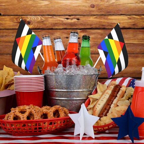 Lgbtq Gay Straight Ally Pride Small Mini Flags Hand Held Flag Decoration For Party Parades Festival Celebration 10 PC in Saudi Arabia