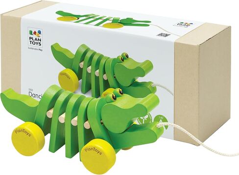 PlanToys Penguin Wheelie Push Toy for Toddlers - Sustainably Made from Rubberwood Featuring Organic-Pigment Coloring and Water-Based Dyes with Waddling Action When Pushed in Saudi Arabia