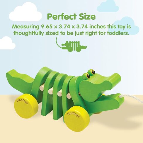 PlanToys Penguin Wheelie Push Toy for Toddlers - Sustainably Made from Rubberwood Featuring Organic-Pigment Coloring and Water-Based Dyes with Waddling Action When Pushed in Saudi Arabia