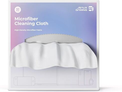 JSAUX Microfiber Cleaning Cloth (50 Total) | Big Size 10 * 20 | for Eye Glass Clean Cloth | Safe for Lens, Eyeglasses, Glasses, Screens, Cameras, iPad, iPhone, Cell Phone, TV Screens and More 1-Box in Saudi Arabia