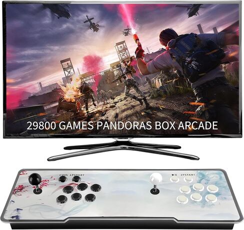 Pandora Box Arcade، 29800 لعبة في وحدة تحكم ألعاب أركيد واحدة، آلة ألعاب ريترو بدقة 1280 × 720 عالية الدقة للكمبيوتر الشخصي وجهاز العرض والتلفزيون 2-4 لاعبين ألعاب ثلاثية الأبعاد قائمة مفضلة حفظ/بحث/إخفاء/إيقاف مؤقت/حذف اللعبة in Kuwait
