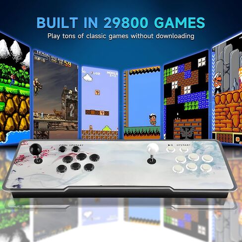 Pandora Box Arcade، 29800 لعبة في وحدة تحكم ألعاب أركيد واحدة، آلة ألعاب ريترو بدقة 1280 × 720 عالية الدقة للكمبيوتر الشخصي وجهاز العرض والتلفزيون 2-4 لاعبين ألعاب ثلاثية الأبعاد قائمة مفضلة حفظ/بحث/إخفاء/إيقاف مؤقت/حذف اللعبة in Kuwait