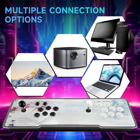 Pandora Box Arcade، 29800 لعبة في وحدة تحكم ألعاب أركيد واحدة، آلة ألعاب ريترو بدقة 1280 × 720 عالية الدقة للكمبيوتر الشخصي وجهاز العرض والتلفزيون 2-4 لاعبين ألعاب ثلاثية الأبعاد قائمة مفضلة حفظ/بحث/إخفاء/إيقاف مؤقت/حذف اللعبة in Kuwait