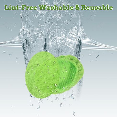 Car Care Microfiber Cloths for Windshield Cleaner, Microfiber Cleaning Cloth for Windshield Cleaning Tool Interior Car Window Cleaner Washing Bonnets, Reusable Window Washing Pads Cover Kit 5", Green in Saudi Arabia