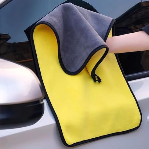 1PC Thick Coral Fleece Car Drying Towel - Super Absorbent Microfiber for Quick Car Detailing, Wash & Waxing | Large 23.62 x 11.81 Inch, Multi-Use for Auto, Home, Pets (Fast Drying & Streak-Free) in Saudi Arabia