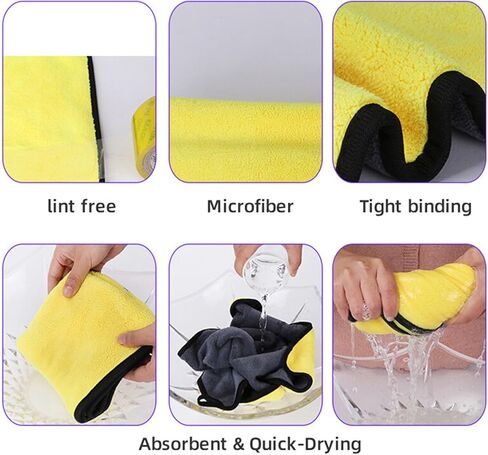 1PC Thick Coral Fleece Car Drying Towel - Super Absorbent Microfiber for Quick Car Detailing, Wash & Waxing | Large 23.62 x 11.81 Inch, Multi-Use for Auto, Home, Pets (Fast Drying & Streak-Free) in Saudi Arabia
