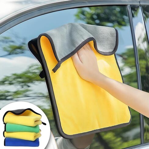 1PC Thick Coral Fleece Car Drying Towel - Super Absorbent Microfiber for Quick Car Detailing, Wash & Waxing | Large 23.62 x 11.81 Inch, Multi-Use for Auto, Home, Pets (Fast Drying & Streak-Free) in Saudi Arabia