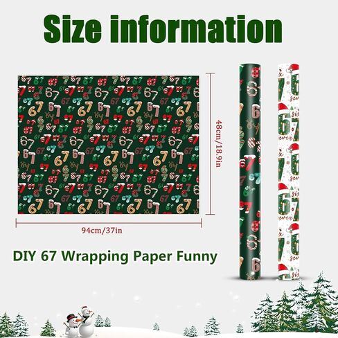 5PCS 67 Christmas Wrapping Paper, 67 Meme christmas Gift Wrap, Santa 67Meme GiftWrap, Unique Six Seven Festive Wrapping Papers, for Birthday Christmas Gifts, Festive Party (A) in Kuwait