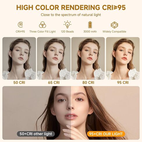 Clip on Ring Light, Rechargeable Selfie Fill Light, Portable Selfie Ring Light with 3 Adjustable Light Modes, Video Conference Light for iPhone, Laptop, iPad, Zoom Meeting, Make up, Video in Kuwait